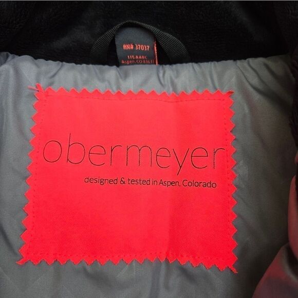 Obermeyer  girls size large ski jacket white with colorful geometric shapes - Picture 5 of 15